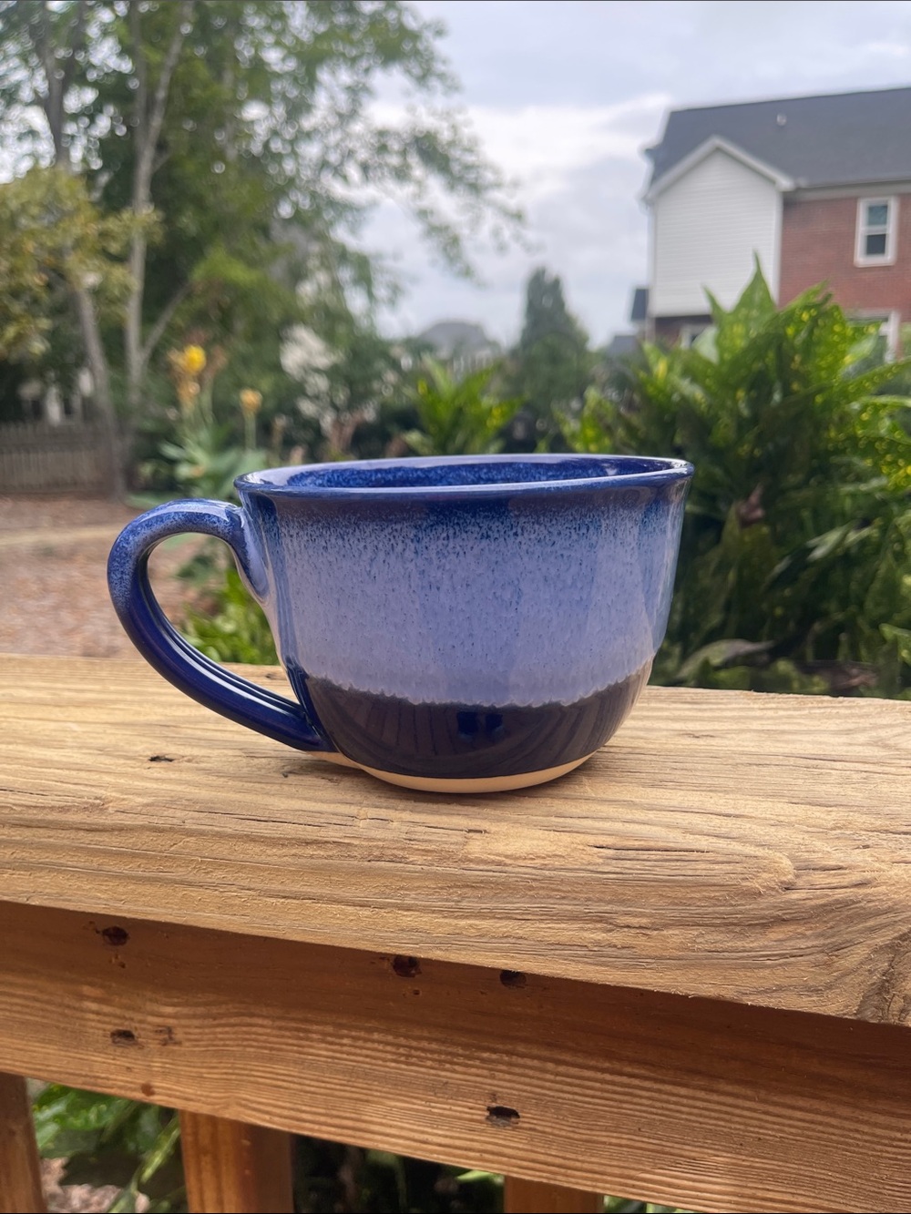 Handmade Studio Pottery Mug Bowl –Blue Glaze